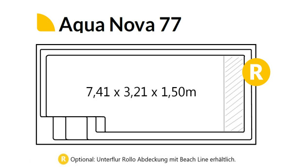 COMPASS Aqua Nova 84 Ceramic Pool 7,41m x 3,21m x 1,50m