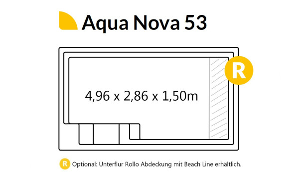 COMPASS Aqua Nova 53 Ceramic Pool 4,96m x 2,86m x 1,50m