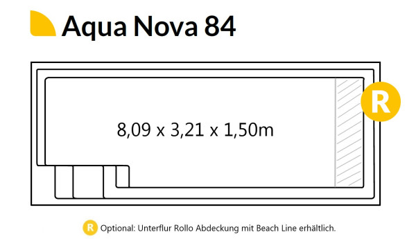 COMPASS Aqua Nova 84 Ceramic Pool 8,09m x 3,21m x 1,50m