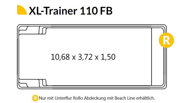 COMPASS XL-Trainer 110FB Ceramic Pool 10,68m x 3,72m x 1,50m